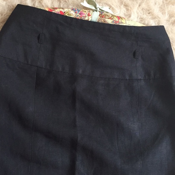 NWT Larry Levine black linen skirt - Picture 5 of 7